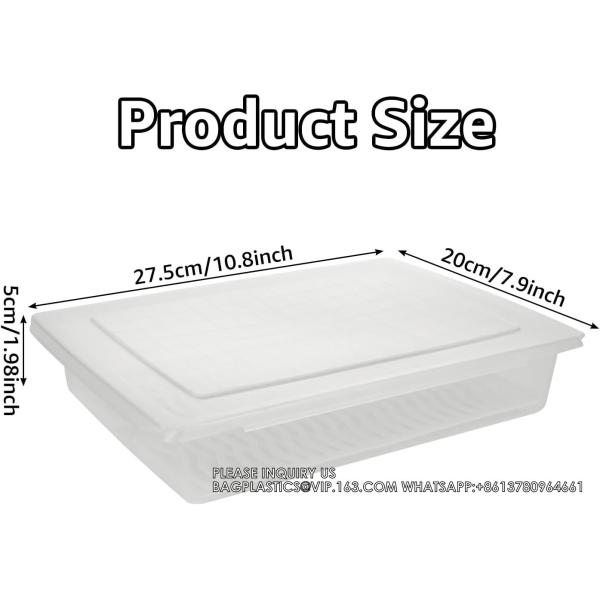 Fridge Plastic Refrigerator Organizers Stackable Refrigerator Organizer Bins With Removable Drain Plate And Lid