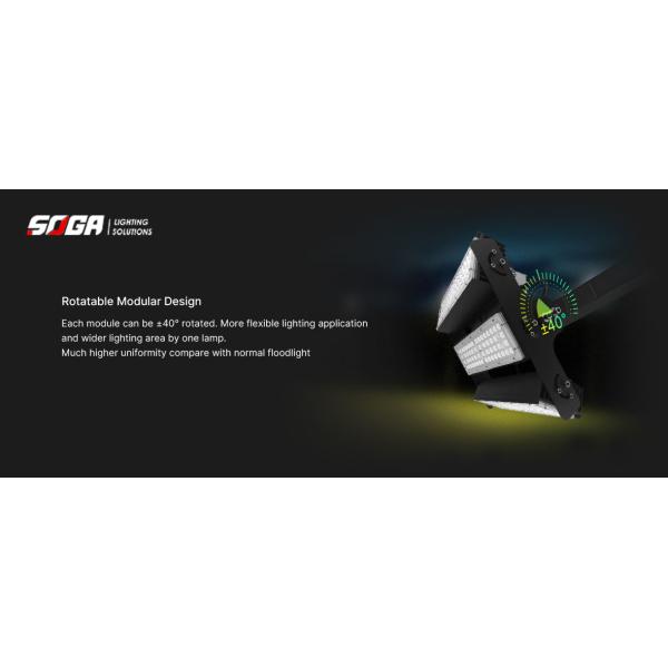 Black 100W Outdoor LED Stadium Lights Rotatable IK08 Aluminum Housing