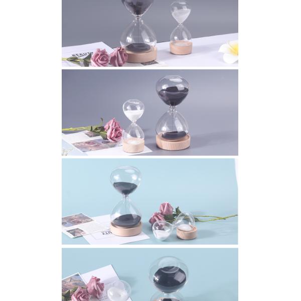 Custom Decorative Sand Timer 60 Minute 30 Minute 50 Minute With Wood Base