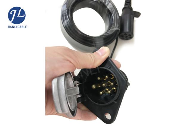 Quality 7 Way Spring Coiled Electrical Wire Curly Extension Cord For Truck Camera System for sale