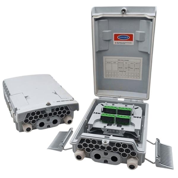 SM / MM Fiber Optic Splitter Box Light Grey 1x8 PLC Splitter