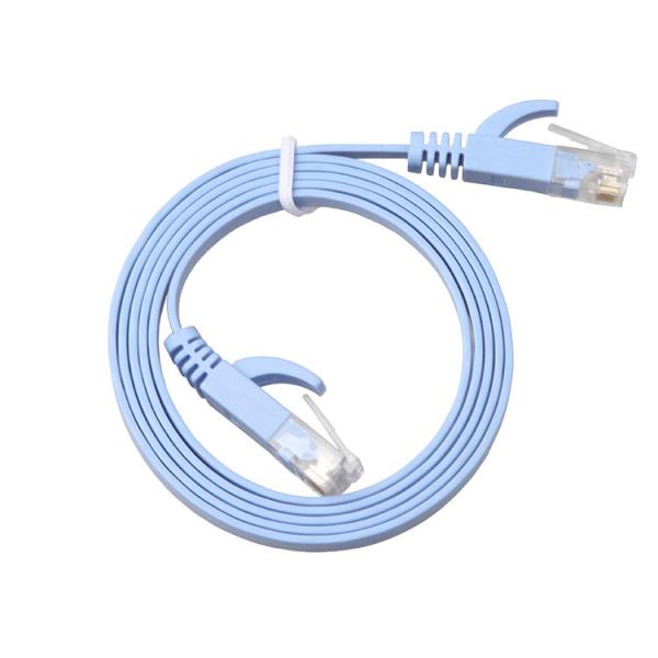 Stable Bare Copper Ethernet Cable Flat , Ultra Thin Cat 6 With RJ45 8P8C