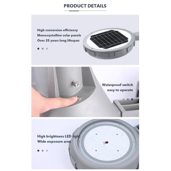 20w 30w 40w High Pole Led Solar Lights Outdoor Waterproof With Polycrystalline Solar Panel