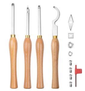 China Carbide Tipped Wood Turning Tools Lathe Set Rougher Detailer Finisher Swan Neck Hollower wholesale