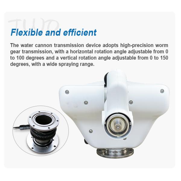 High Flow Water Cannons on Water Truck 24V Fixed Cannon with External Electric Battery Capacity