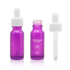 China 15ml 60ml 120ml Purple Boston Glass Bottles White Dropper wholesale