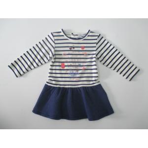 China Long Sleeve Pretty Baby Girl Dresses Yarn Dyed Stripe Cotton wholesale