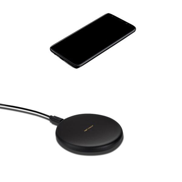 Urtra slim round Qi Fast Wireless Charging desktop charger for all cell phones and mobiles