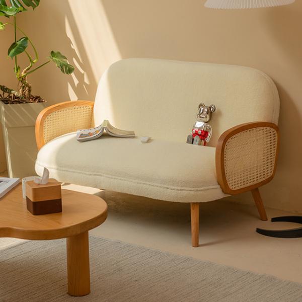 Fabric Leisure Chair Rattan Sofa Living Room Single Chair Back Chair