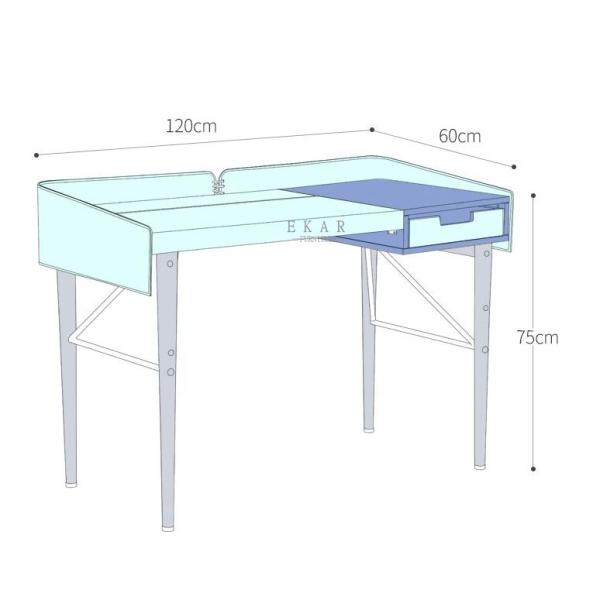 Simple Design Metal Base Study Table Modern Office Desk