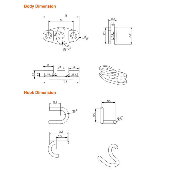 FTTH ABS Drop Wire Anchor Clamp S Type Fiber Optic Attachment Retractor