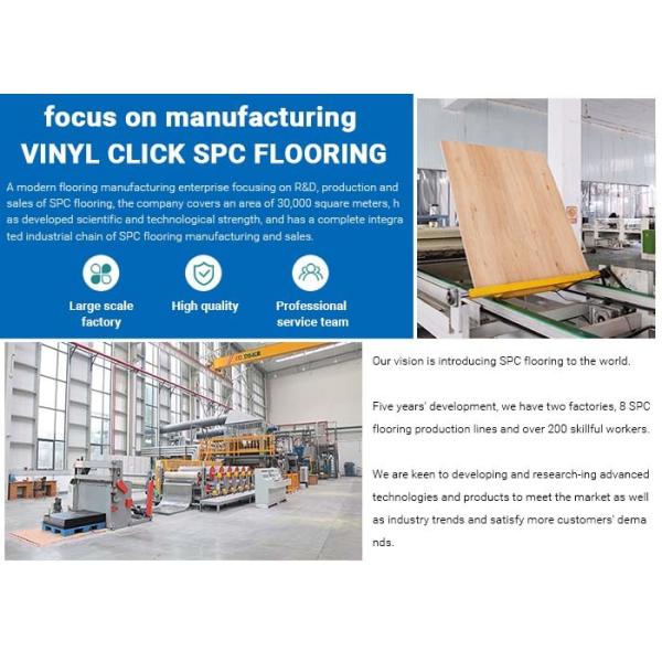 Dent Resistant Rigid Core SPC Flooring Wooden Look 0.3mm Wear Layer