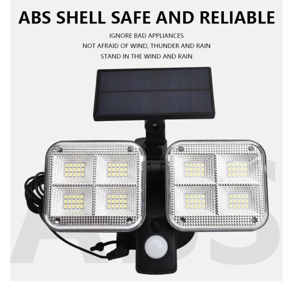 Dual Head Led Outdoor Wireless Solar Powered PIR Motion sensor Solar Garden Wall Light