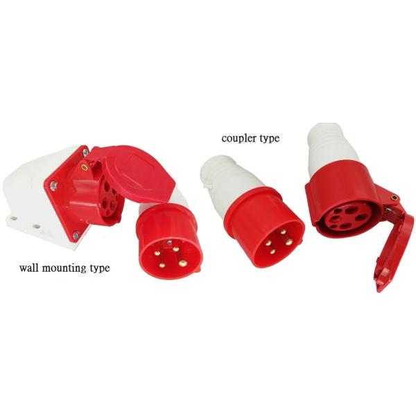 CEE Plugs And Sockets Industrial Male Female Socket 4 Pins 3P+N 380-415V 16Amp