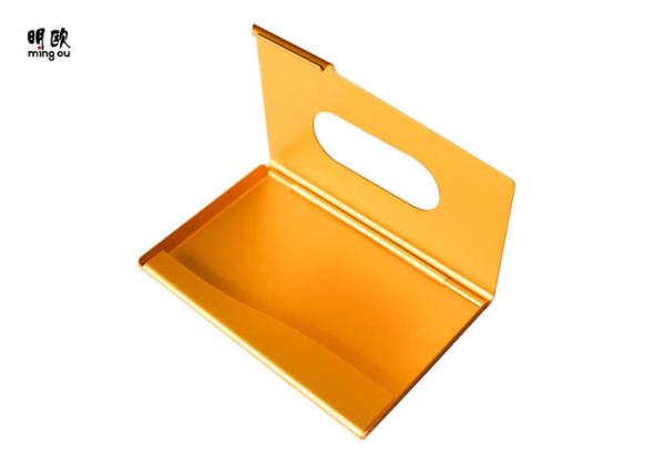 Quality Gold Mens Credit Card Holder Case Metal Material , Trendy Visiting Card Pouch Holder for sale