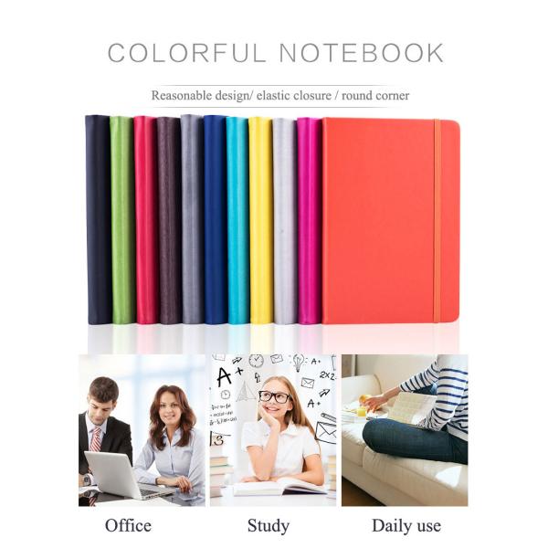 Office supplies lay out pu leather a5 size elastic closure custom notebook for promotional office and school use
