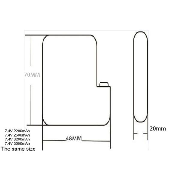 Black cloth wrapped 18650 li ion batterie pack 2S1P 7.4V 2000mAh 2200mAh 2600mAh 3500mAh battery packs for heated gloves