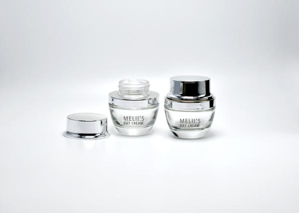 Quality Heavy transparent Glass 30&50ml Unique Clear Glass Cosmetic Jar For Personal Care Products, Custom Glass Jar Packaging for sale