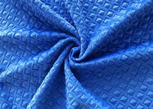 China 200GSM Embossed Velvet Fabric / Sofa Polyester Velvet Upholstery Fabric Prussian Blue wholesale