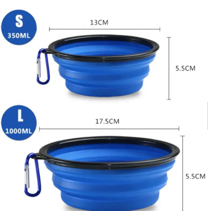 No Spill Foldable Plastic Pet Food Bowls Travel Raised Insulated Portable Dog Bowls