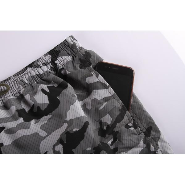 Olive Camouflage Mens Elastic Waist Board Shorts