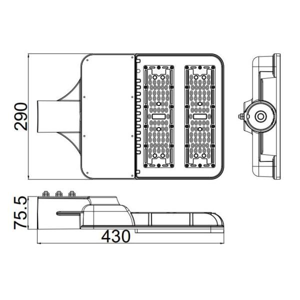 80W Dimmable LED Street Lights IP66 Horizontal Road Light High Power