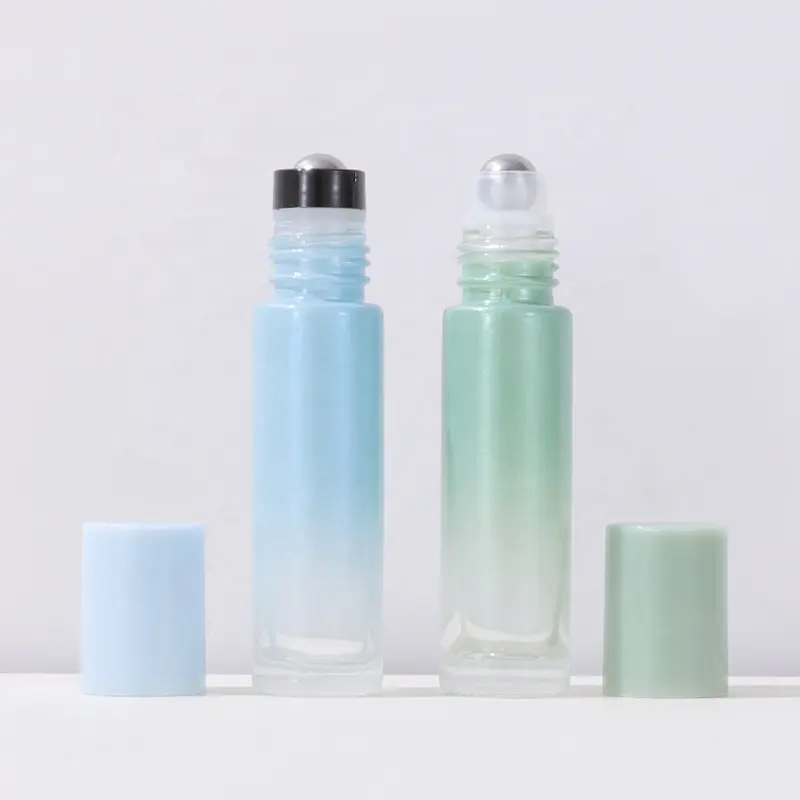 Customized Packaging Gold Plastic Massage Oil Roll On Bottle With Screw Up Caps