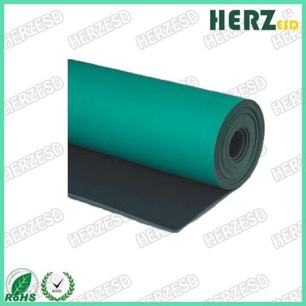 Quality Double Layer ESD Rubber Mat , Anti Static Table Mat Green / Gray / Blue Color for sale