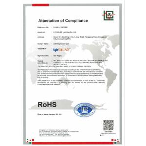 Shenzhen LYHSolar Lighting Co.,Ltd Certifications