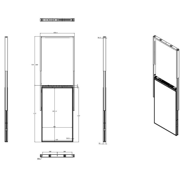 RoHS High Brightness Digital Window Display 49inch Lcd Screen Ceiling Mounted