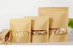 China Heat Seal Snack Food Plastic Pouch Packaging , Kraft Paper Zipper Bags With Window for sale