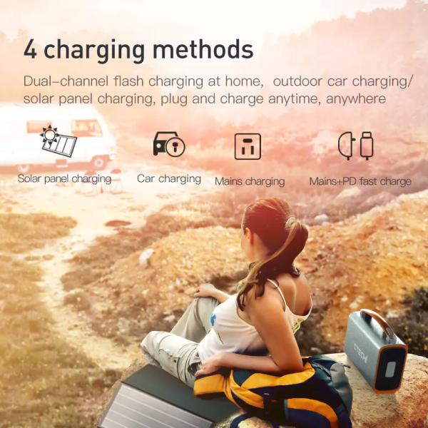 200W Solar Generator Portable Outdoors Quick Charge 3.0 Power Bank