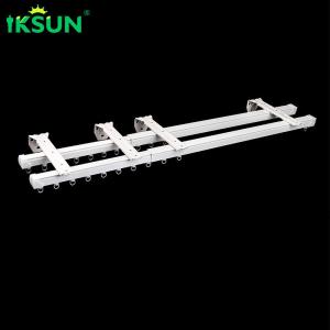 Metal Double Telescopic Curtain Track Extendable Wall Mounted