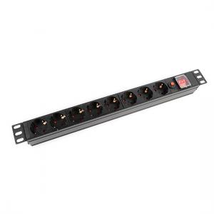 China 8 Way PDU Power Strip Schuko 1U With Switch And Overload Protection 250V 16A wholesale