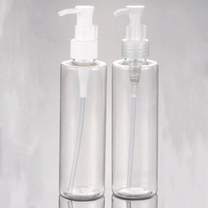 China Customized Square 300ml white amber plastic PET lotion bottle with lotion pump wholesale