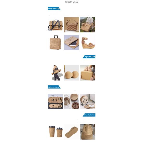 Cork Vegan PU Synthetic Leather Eco Friendly For Handbags Luggage