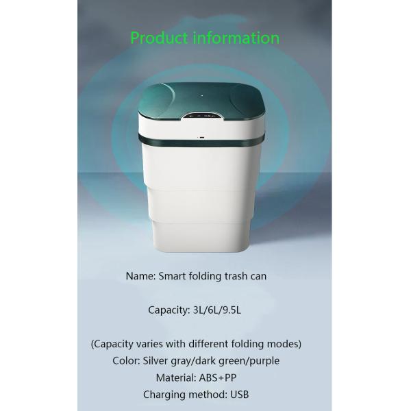 Household Induction Toilet with Cover Living Room Toilet Creative Automatic Electric Open Cover Intelligent Folding Trash Can