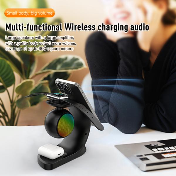 ABS 5 In 1 Multifunction Mini Smart Portable Bluetooth Speakers With 500mAh Battery