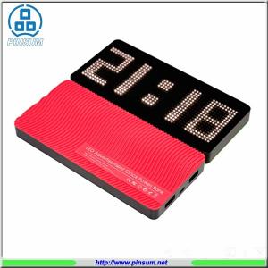 China 2016 New design mobile power bank 8000mah portable powerbank with clock LED Display on sale