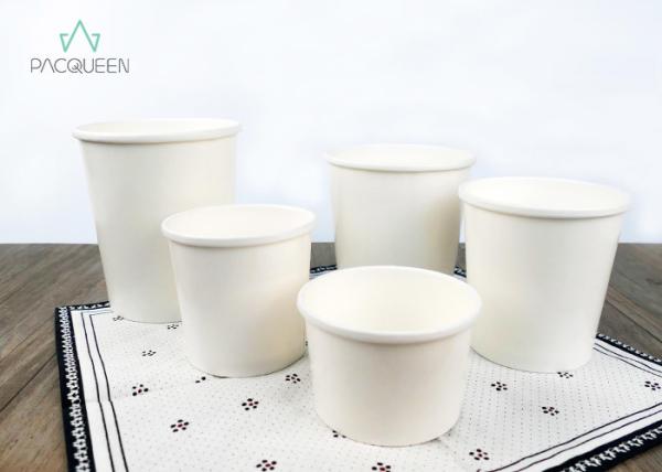 Quality Water Resistant Biodegradable Takeaway Containers Soup Cups With Paper Vent Lids for sale