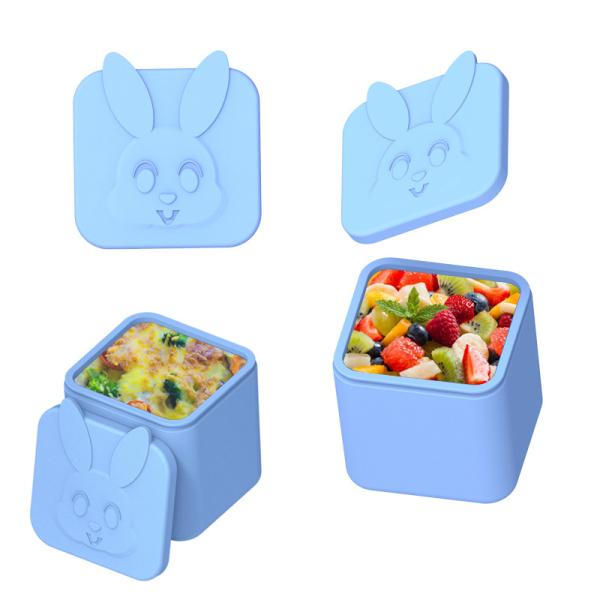 Dips Containers For Kids Prints, Leakproof Lunch Box Divider Sealing & Lids Silicone Meal Holder BPA-Free Salad Dressing