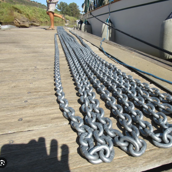48mm Grade 3 Offshore Mooring Chain Galvanized High Strength Alloy Steel
