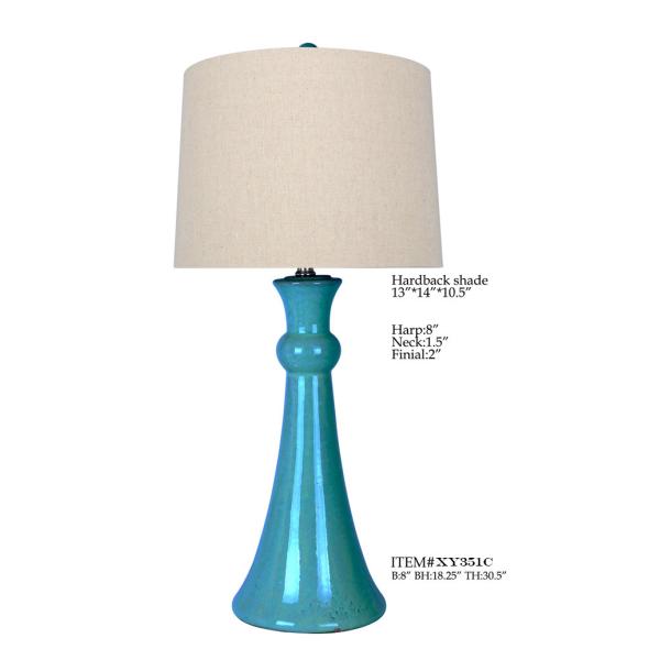 TC Porcelain Simple Modern Table Lamp 14*30.25" Blue White