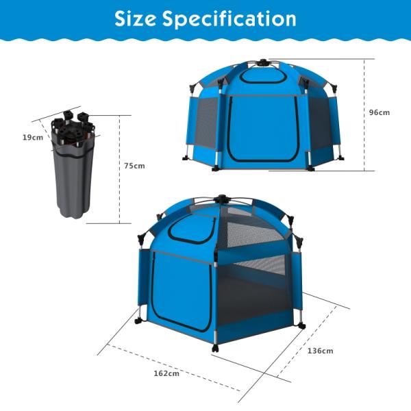 Large Roomy Orange Pop Up Play Tent Flame Retardant Pop Up Baby Playpen