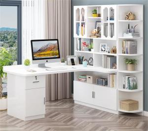 China Chi Weng Solid Wood Computer Desktop Writing Desk Bookshelf Combination on sale