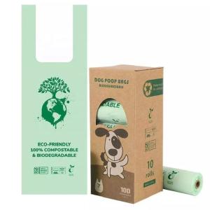 China PLA Green Plastic Eco Friendly Compostable Biodegradable Dog Waste Bags Puppy Poop Bags wholesale