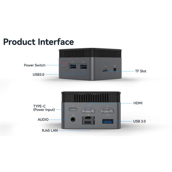 Intel Celeron N5105 Mini Computer LPDDR4X RAM 8G With TF Slot And Fan For Home Office