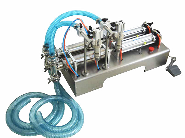 100-1000ml Pneumatic Liquid Piston Filler Machine Double Heads For Oil Filling