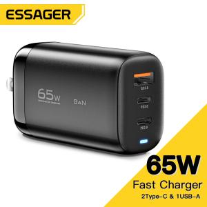 China Essager USB C + A GaN Wall Phone Fast Charger 65W wholesale