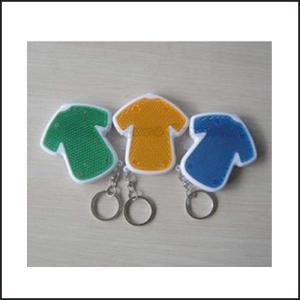 China Promotional printed logo bag shape reflective led safety hanger keyrings keychain gift wholesale